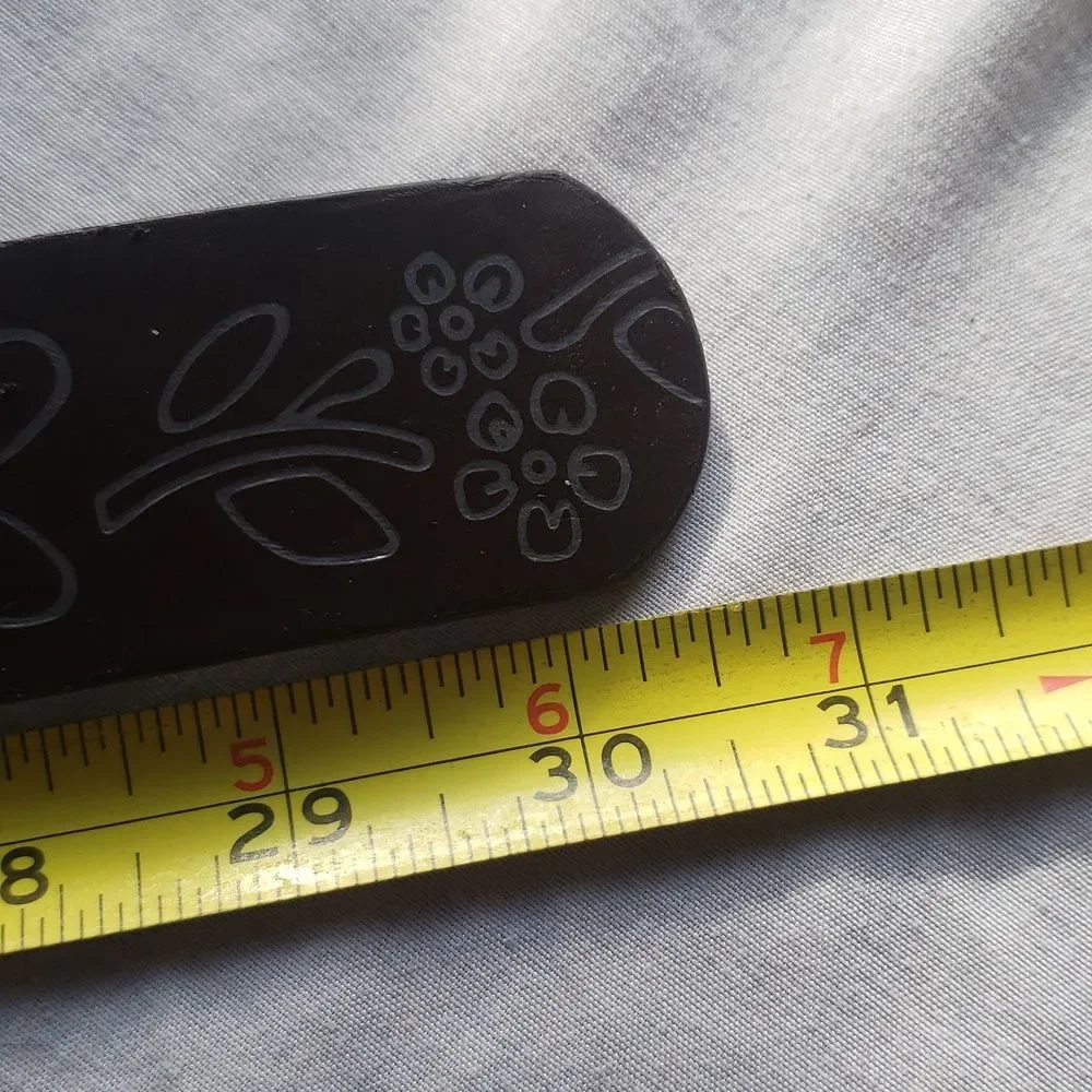 Girls Brown Leather Belt Purple Floral Pattern Medium 30